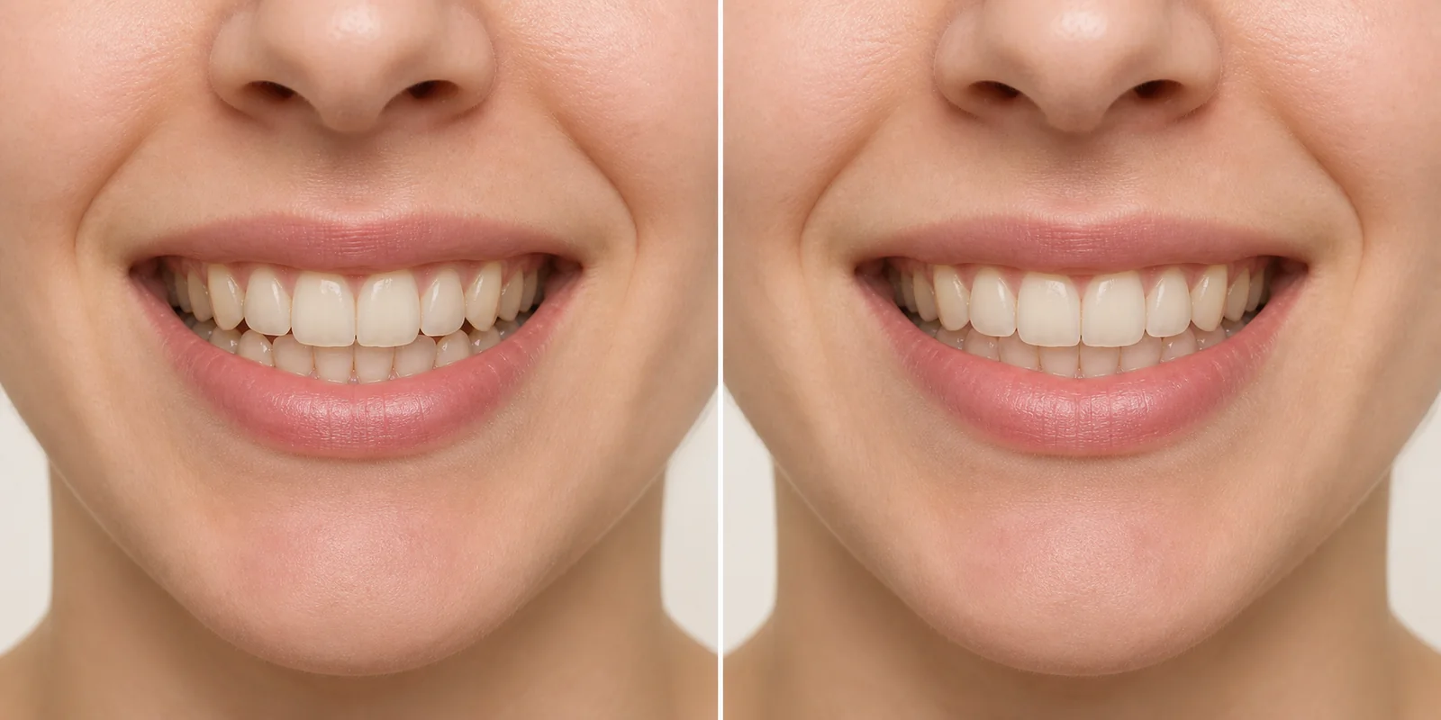 Digitally created illustration comparing mild dental crowding before and after alignment