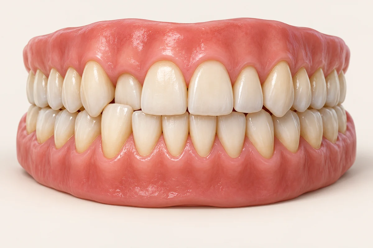 3D educational illustration of crossbite