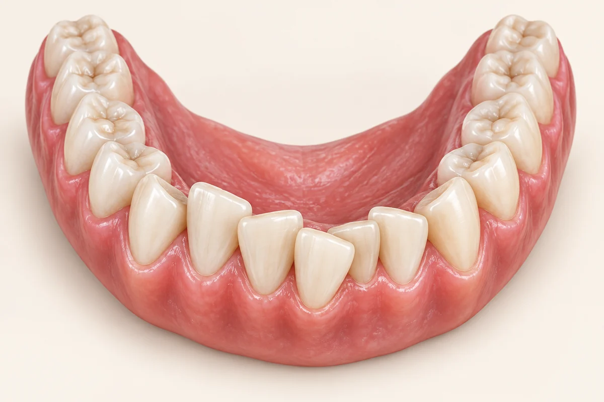3D educational illustration of crowded teeth