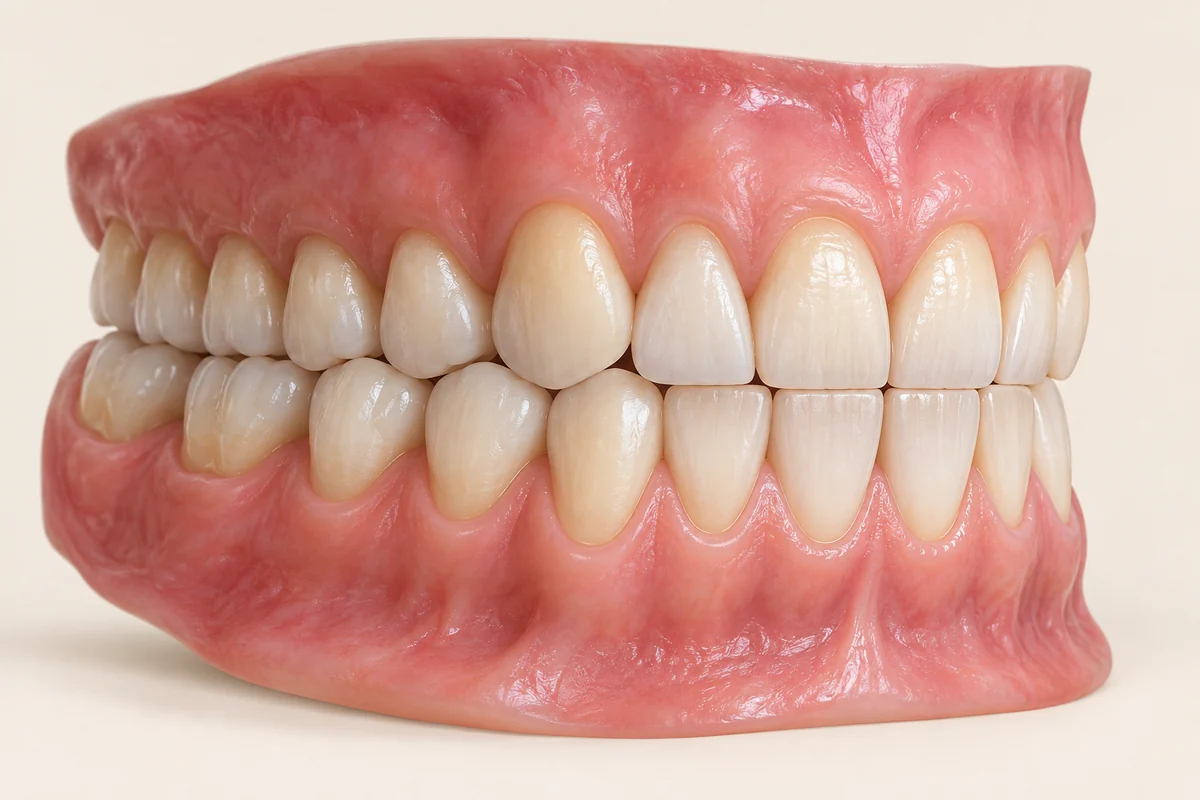 3D educational illustration of edge-to-edge bite