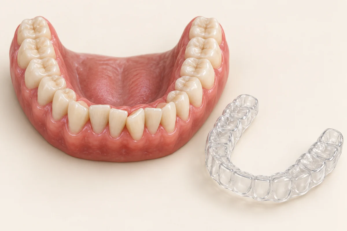 3D educational illustration of orthodontic relapse